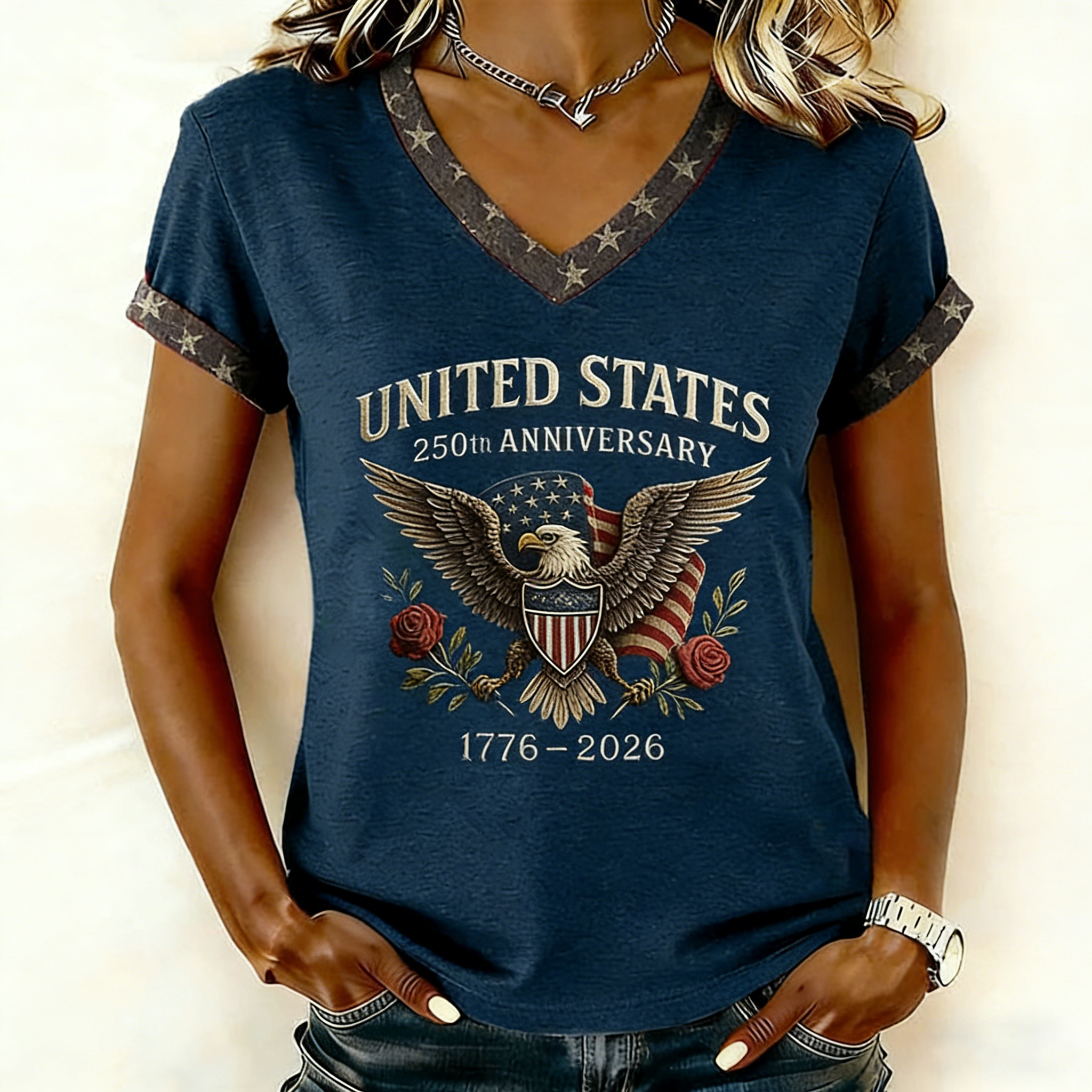 Women's Vintage America 250th Anniversary Print T-Shirt
